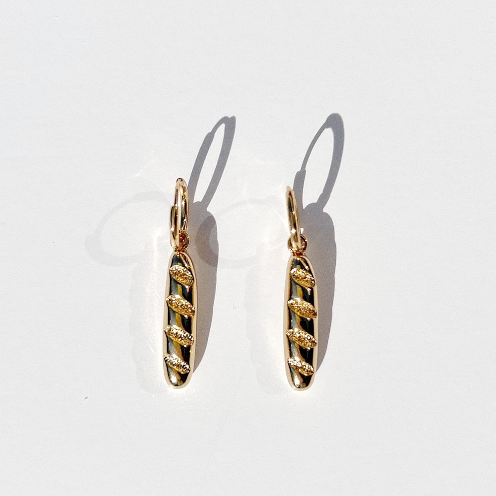 NWT - Gold Baguette Earrings